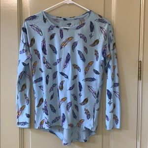 Girls Old Navy feather T-shirt size 14
